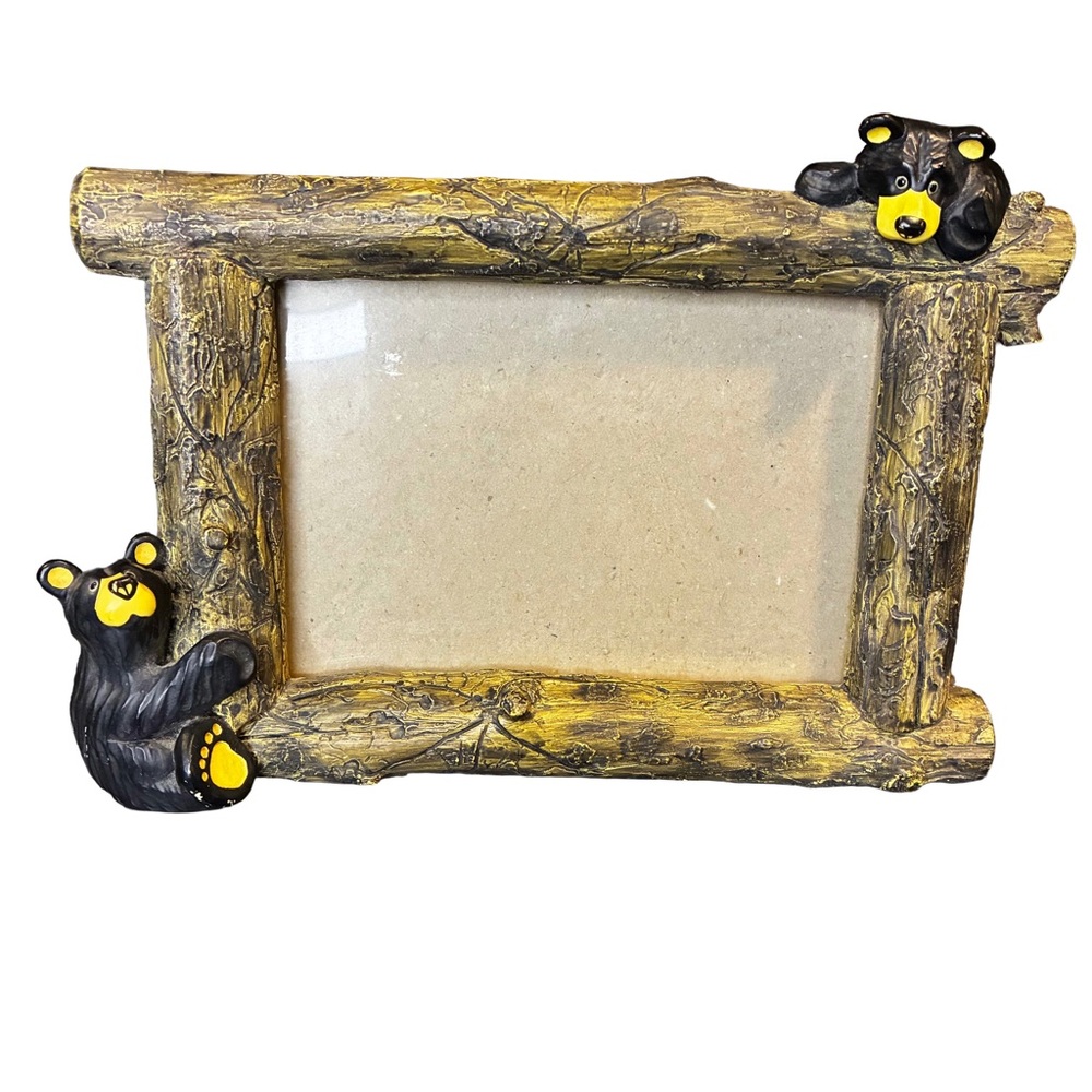 Bearfoots Jeff Fleming Big Sky Carvers Bear Cub Photo Frame Rustic Cabin Decor